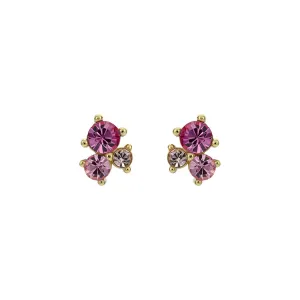ted baker joyaa: jewel cluster stud earrings, gold tone, pink, clear crystal