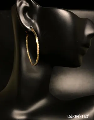Textured Hoop earrings 10K solid gold