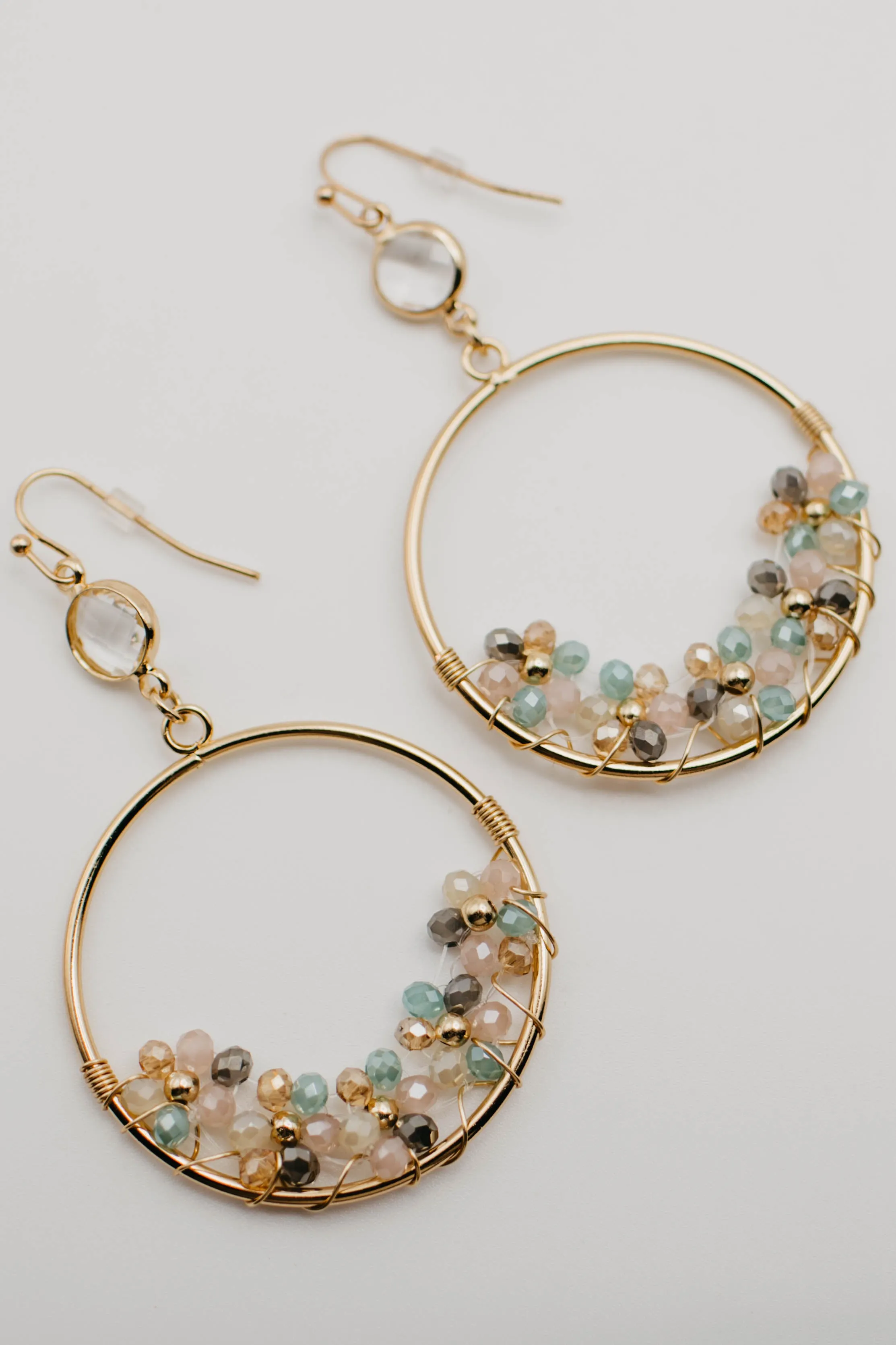 The Harley Crystal Flower Drop Hoop Earring
