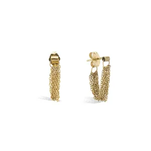 The "Olivia" 14 Karat Gold Front to Back Tassel Earrings
