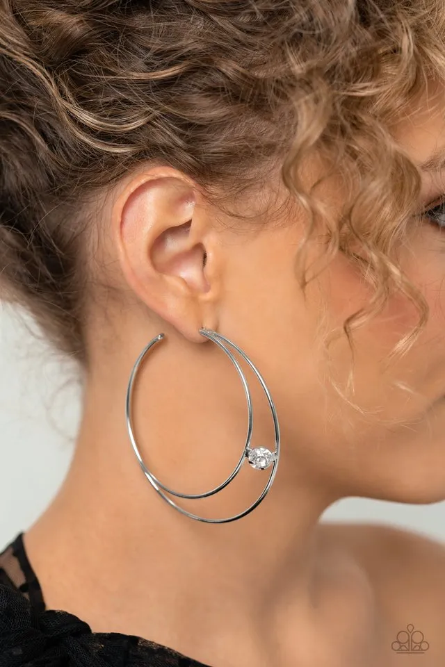 Theater HOOP - White Earrings - Life of the Party - May 2023