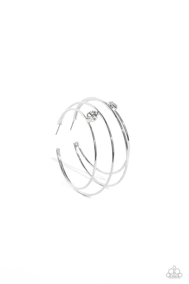 Theater HOOP - White Earrings - Life of the Party - May 2023