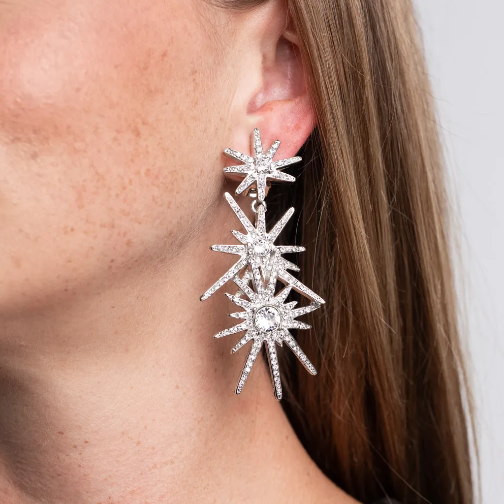 Three Starburst Pierced Earrings