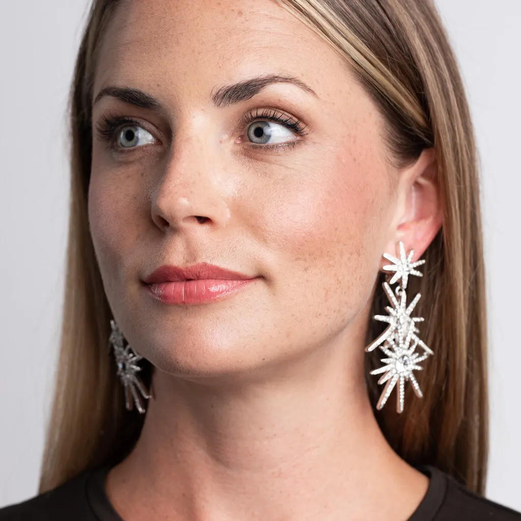 Three Starburst Pierced Earrings
