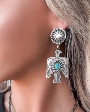 Thunderbird Turquoise Post Earrings