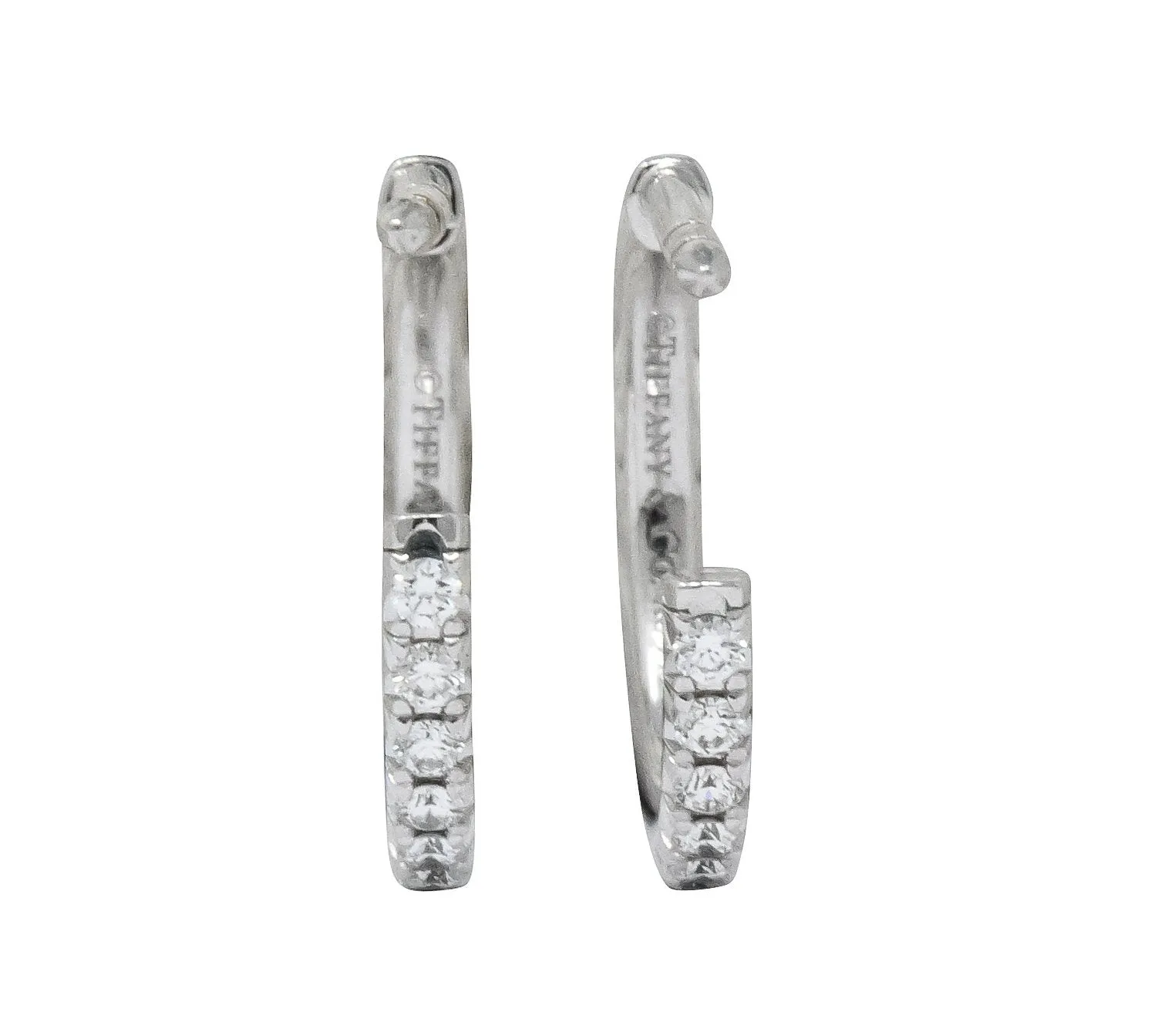 Tiffany & Co. 0.50 CTW Diamond 18 White Gold Hoop Earrings