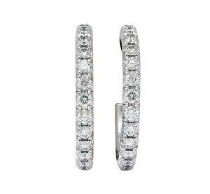 Tiffany & Co. 0.50 CTW Diamond 18 White Gold Hoop Earrings