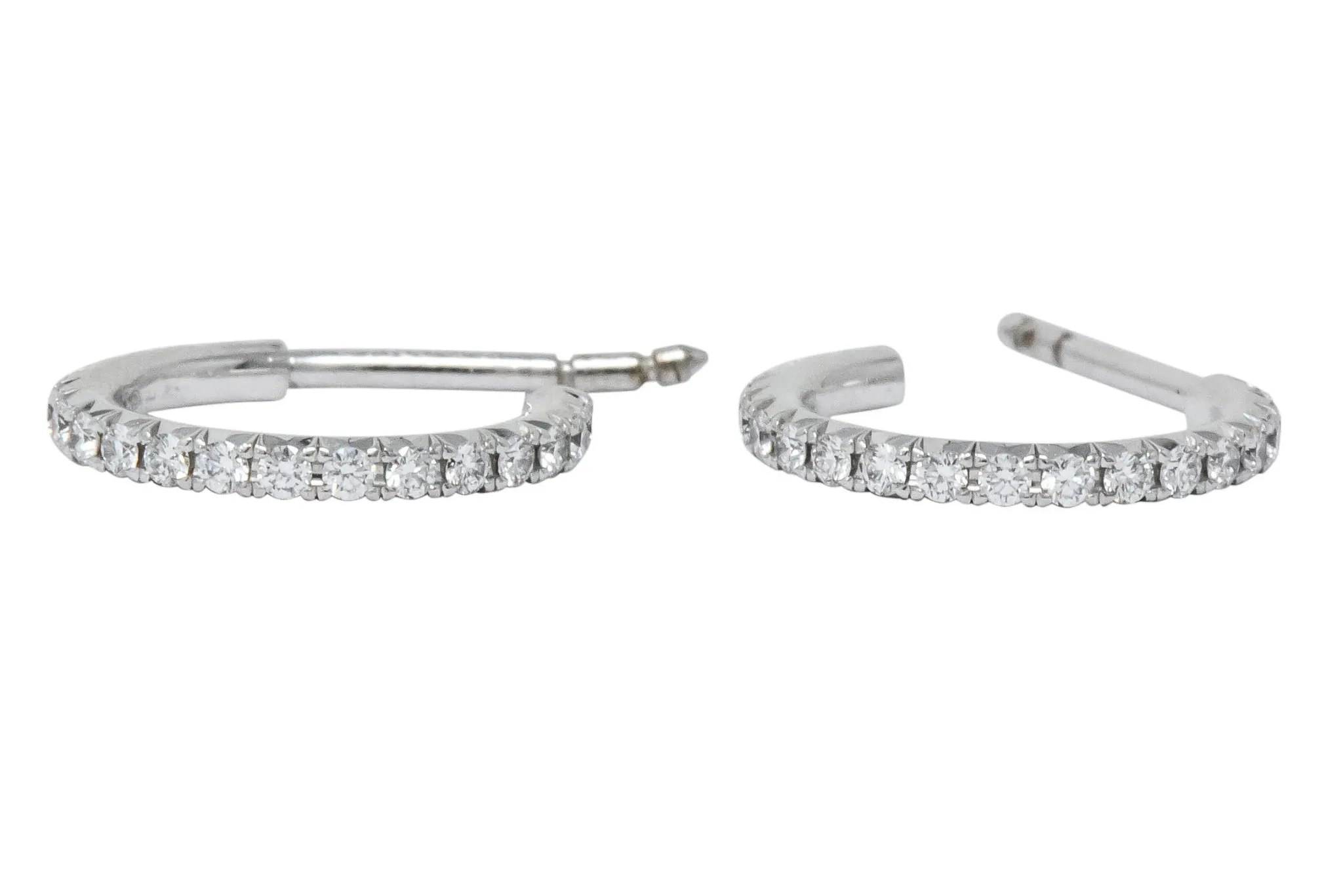 Tiffany & Co. 0.50 CTW Diamond 18 White Gold Hoop Earrings