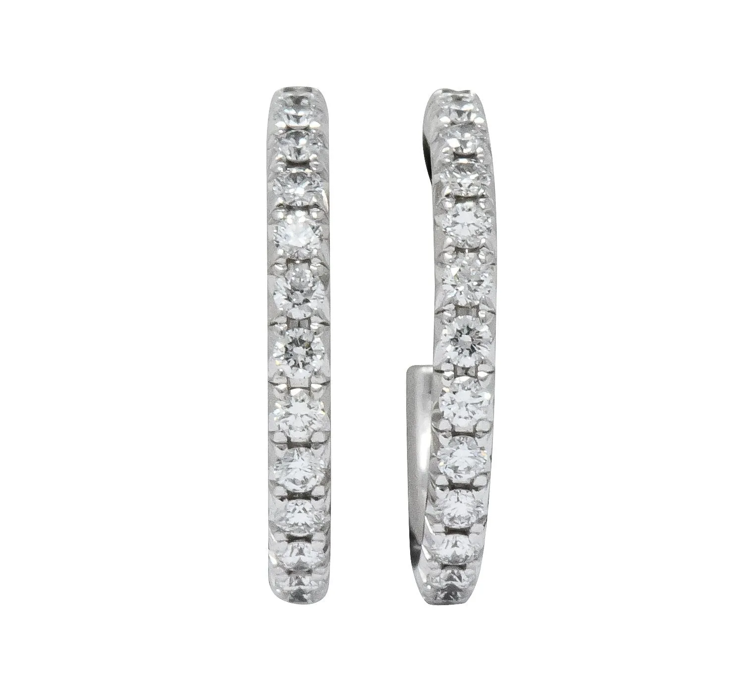 Tiffany & Co. 0.50 CTW Diamond 18 White Gold Hoop Earrings