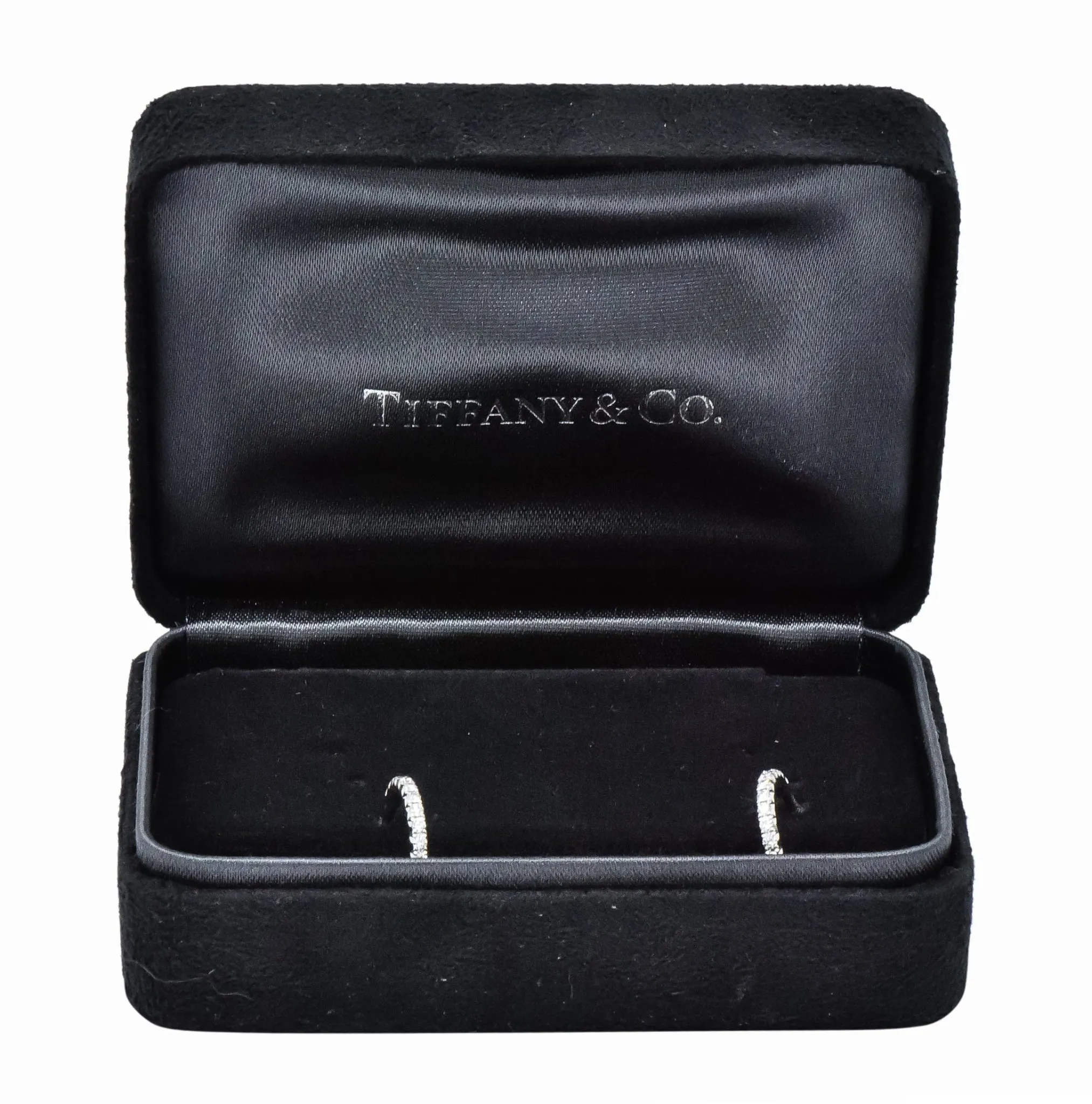 Tiffany & Co. 0.50 CTW Diamond 18 White Gold Hoop Earrings