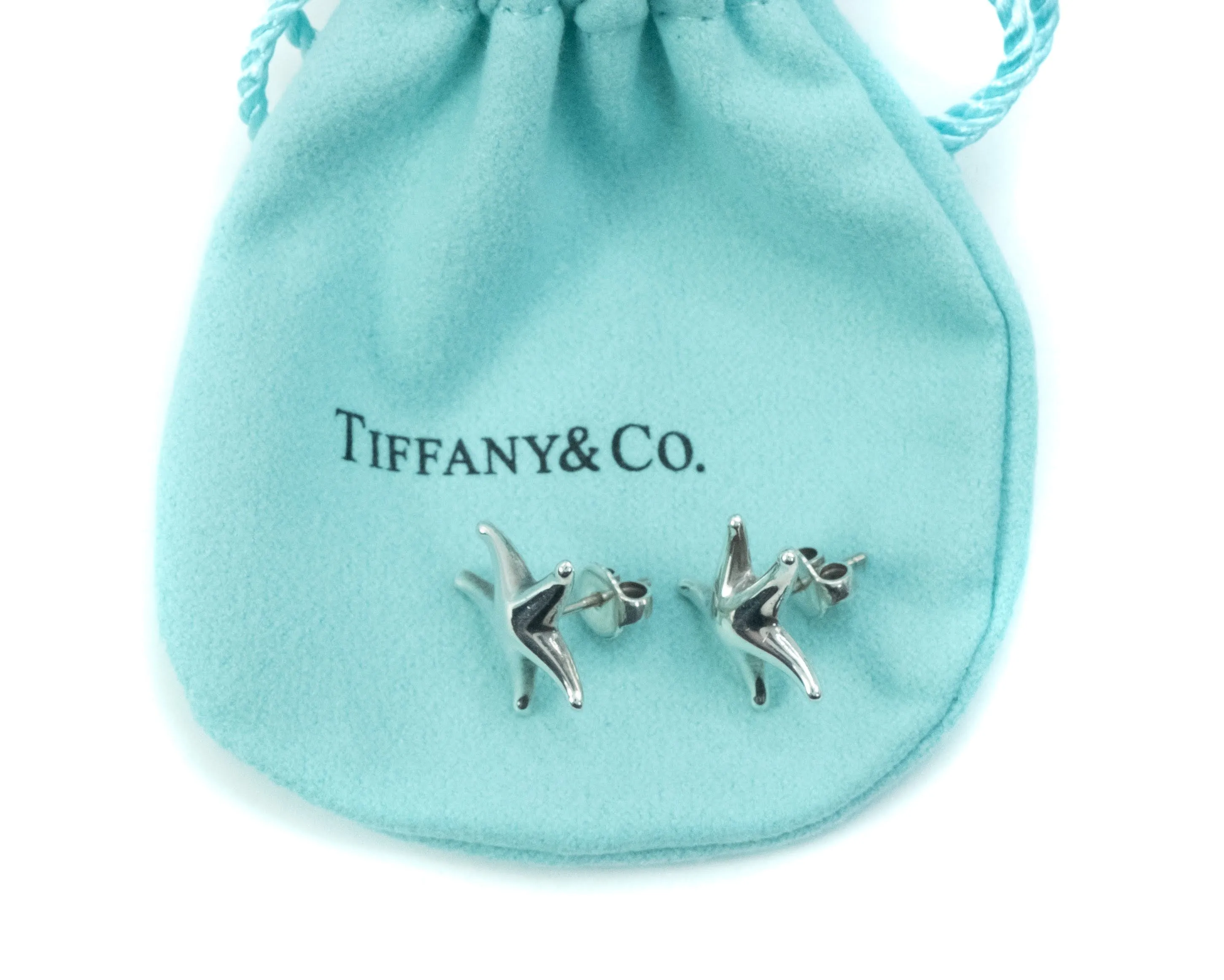 Tiffany & Co Elsa Peretti Starfish Sterling Silver Stud Earrings