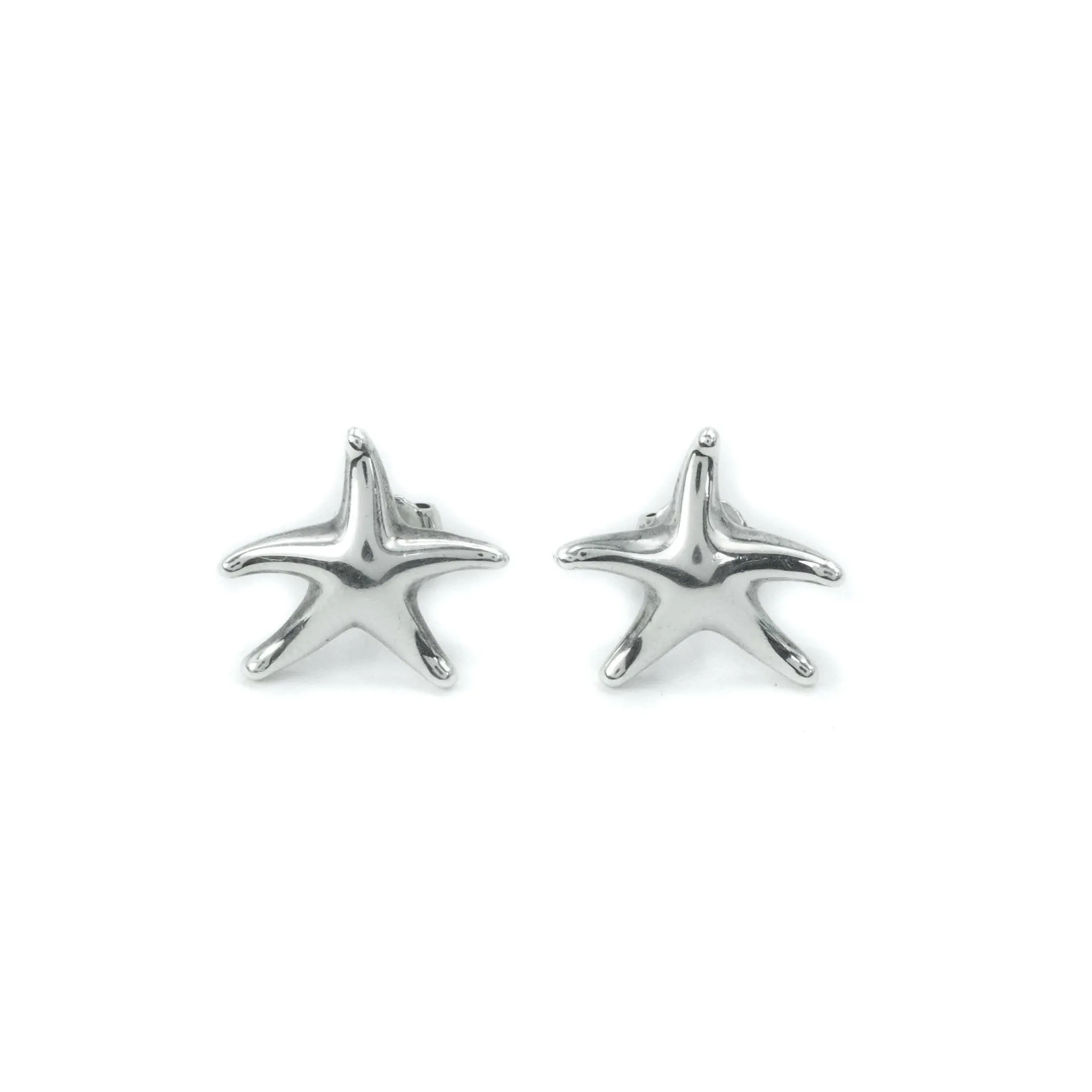 Tiffany & Co Elsa Peretti Starfish Sterling Silver Stud Earrings