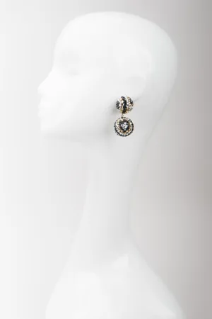 Tiger Eye Crystal Pavé Ball Earrings