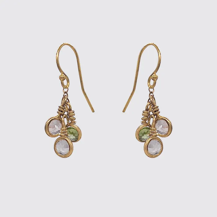 Tiny Crystal Cluster Earring