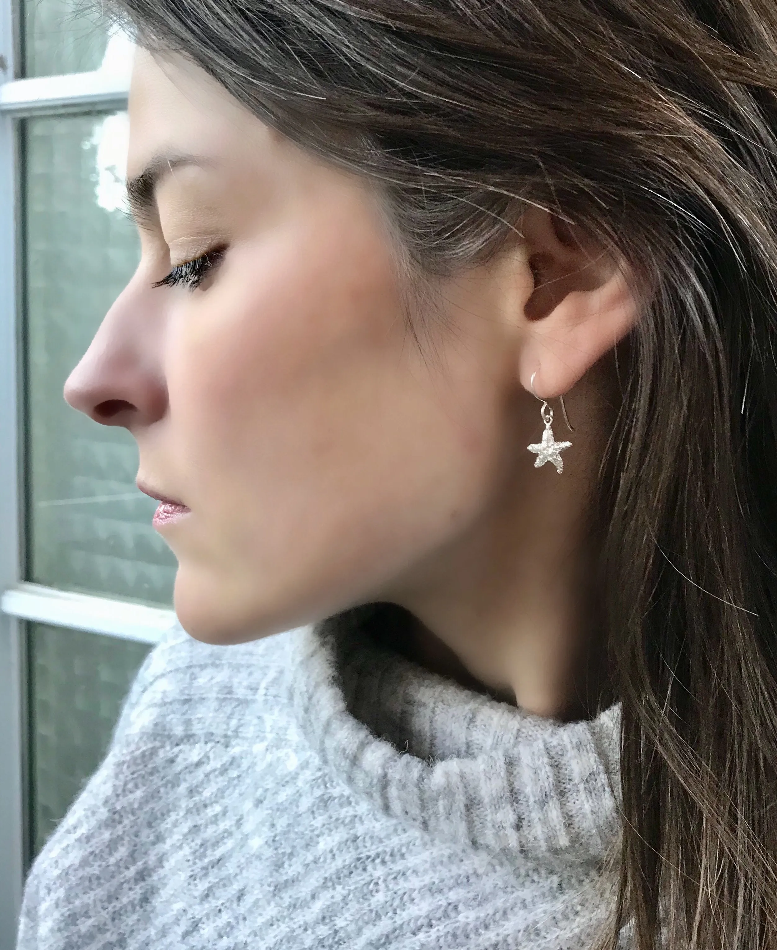 Tiny Starfish Dangle Earrings