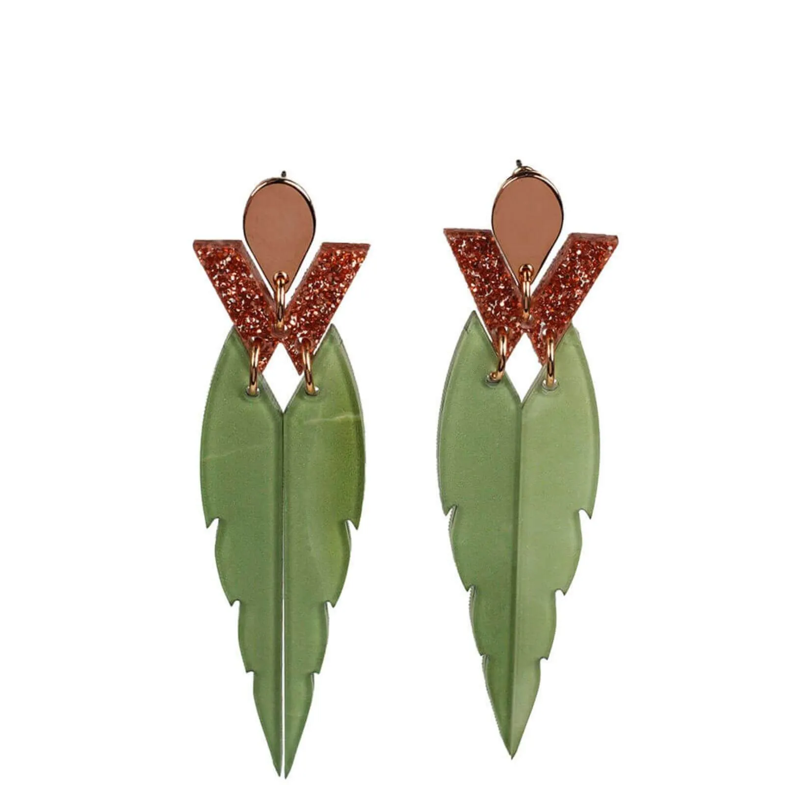 TooLally Kingfishers Earrings - Jade Stone