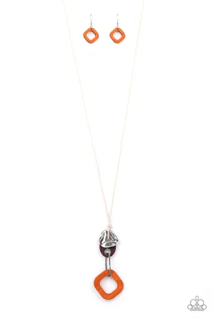 Top Of The WOOD Chain - Orange Necklace