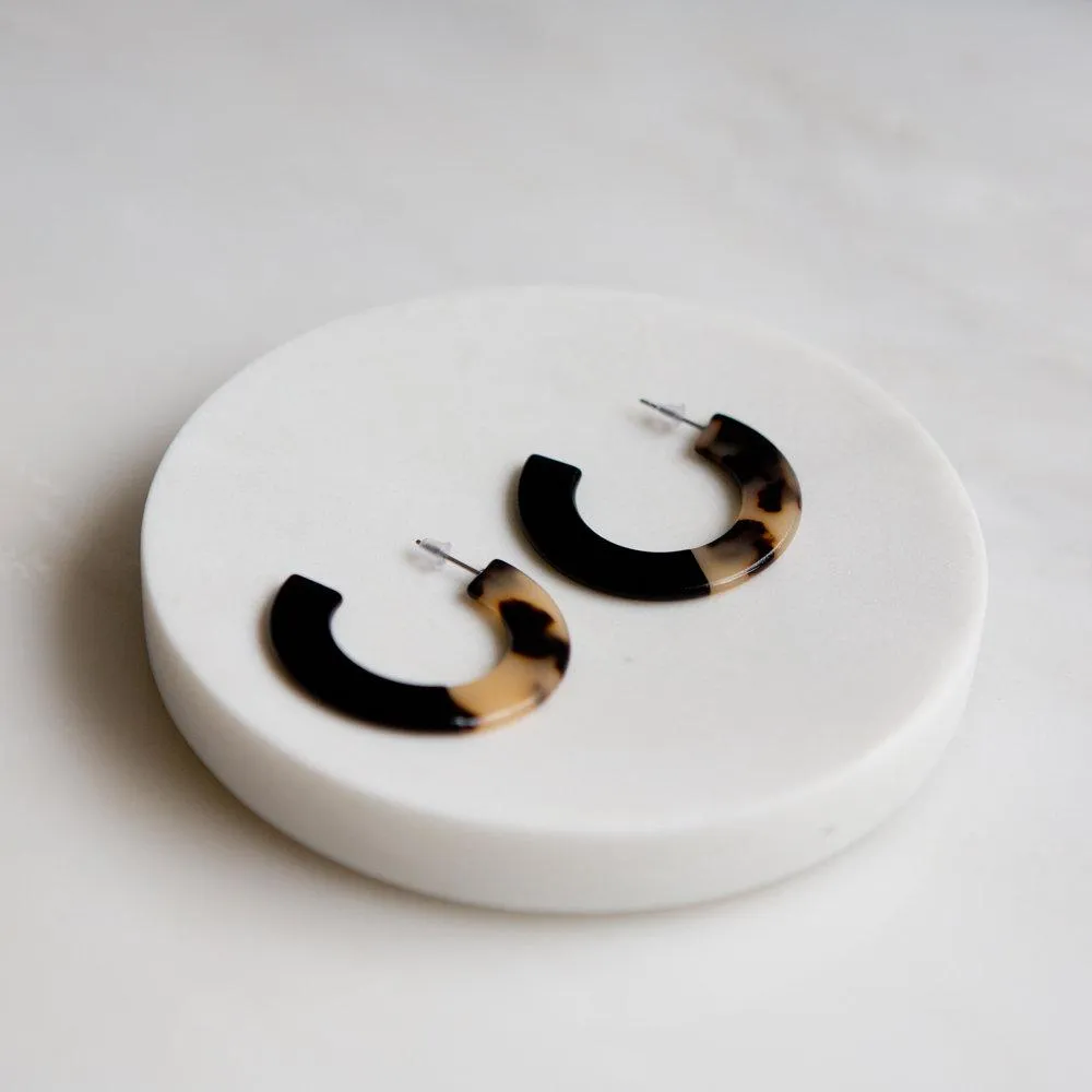 Tortoise Shell Earrings (Black/Blonde & Black)