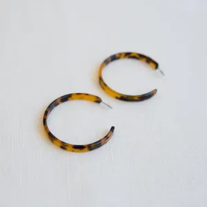 Tortoise Shell Hoop Earrings (Medium)