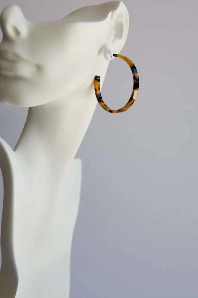 Tortoise Shell Hoop Earrings (Medium)