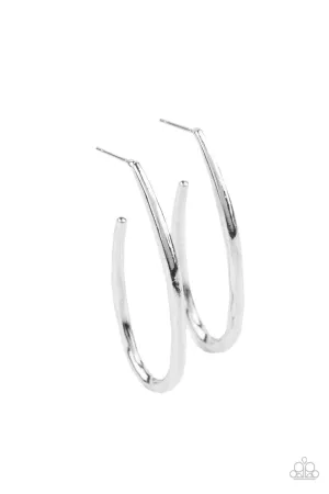 Totally Hooked Silver Paparazzi Earrings