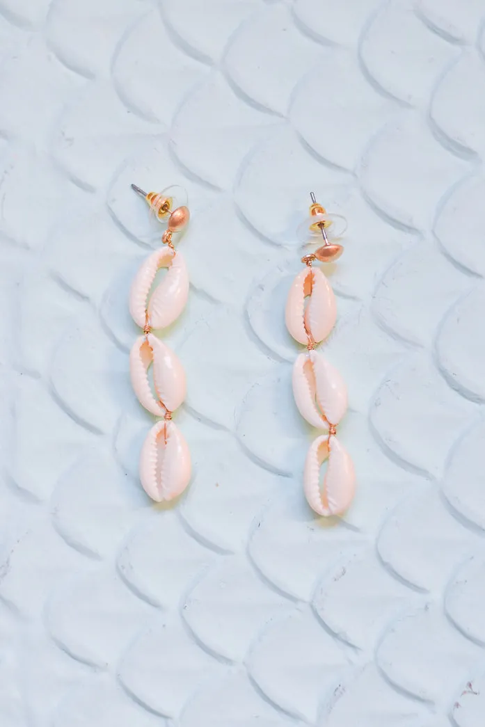 Triple Shell Drop Earrings