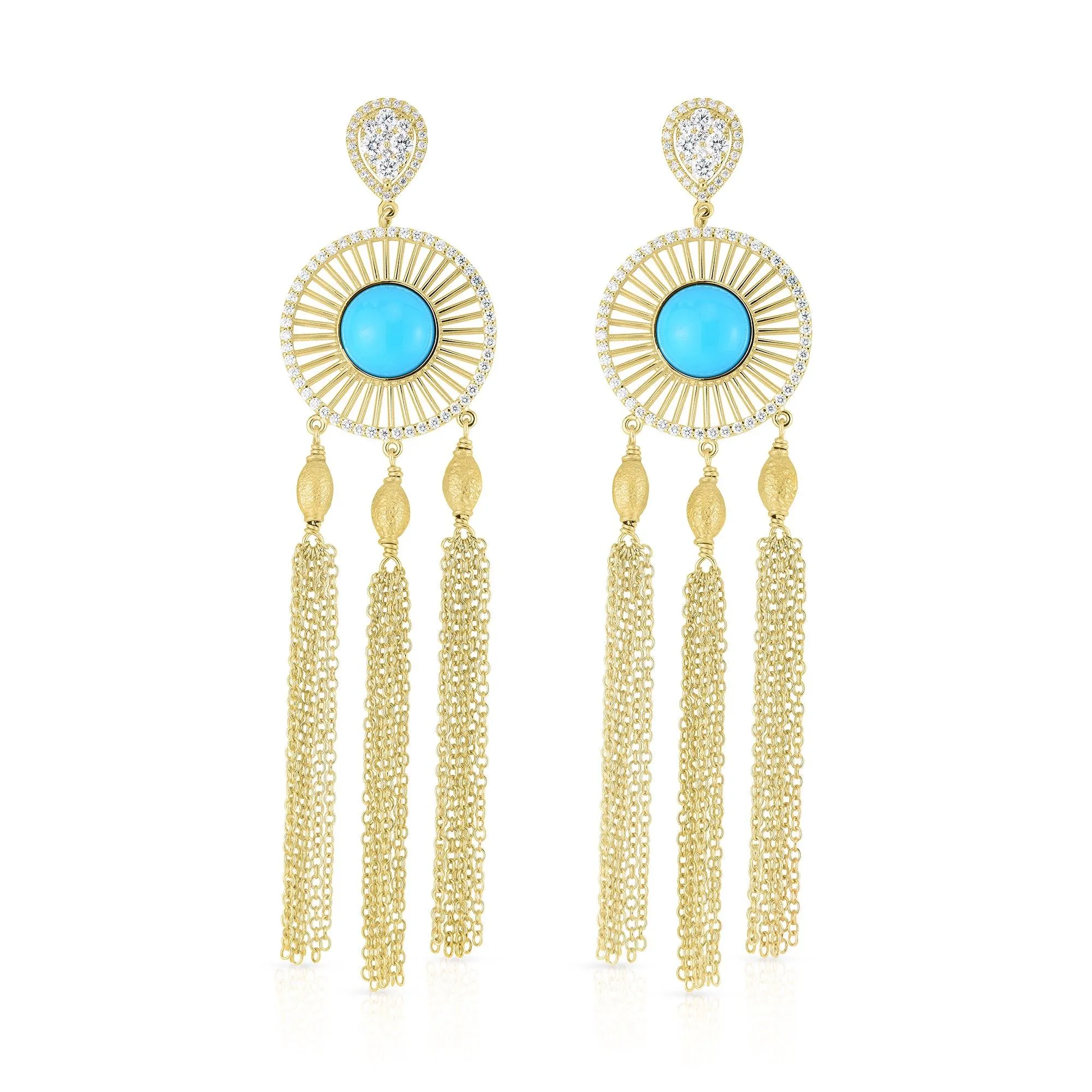 Turquoise, 1.57ctw Diamond Earrings