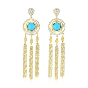Turquoise, 1.57ctw Diamond Earrings