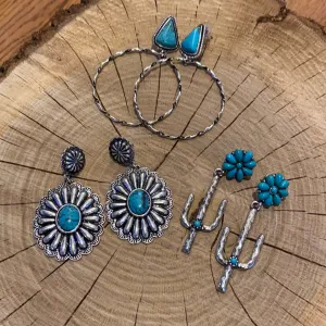 Turquoise and Silver Earrings