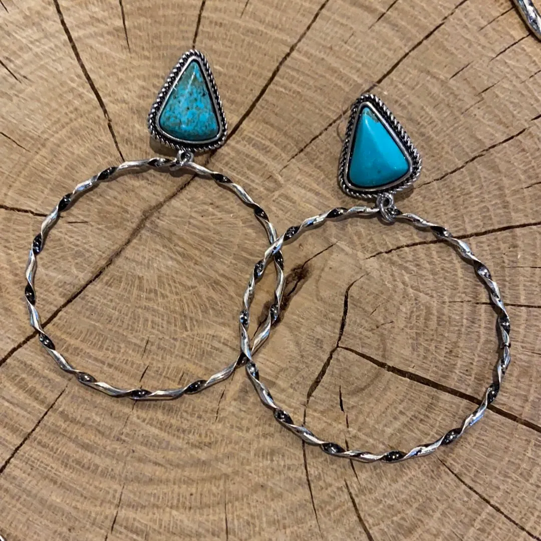Turquoise and Silver Earrings