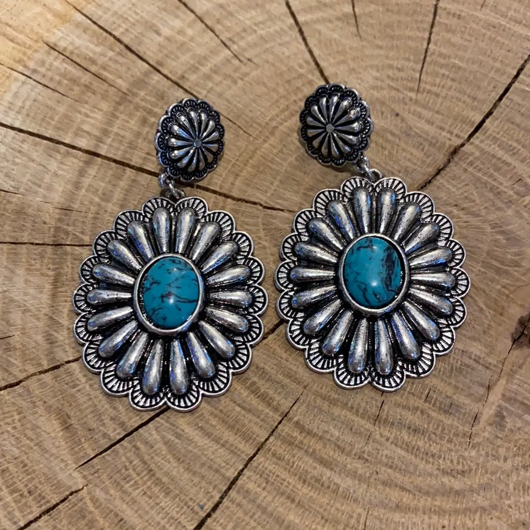 Turquoise and Silver Earrings