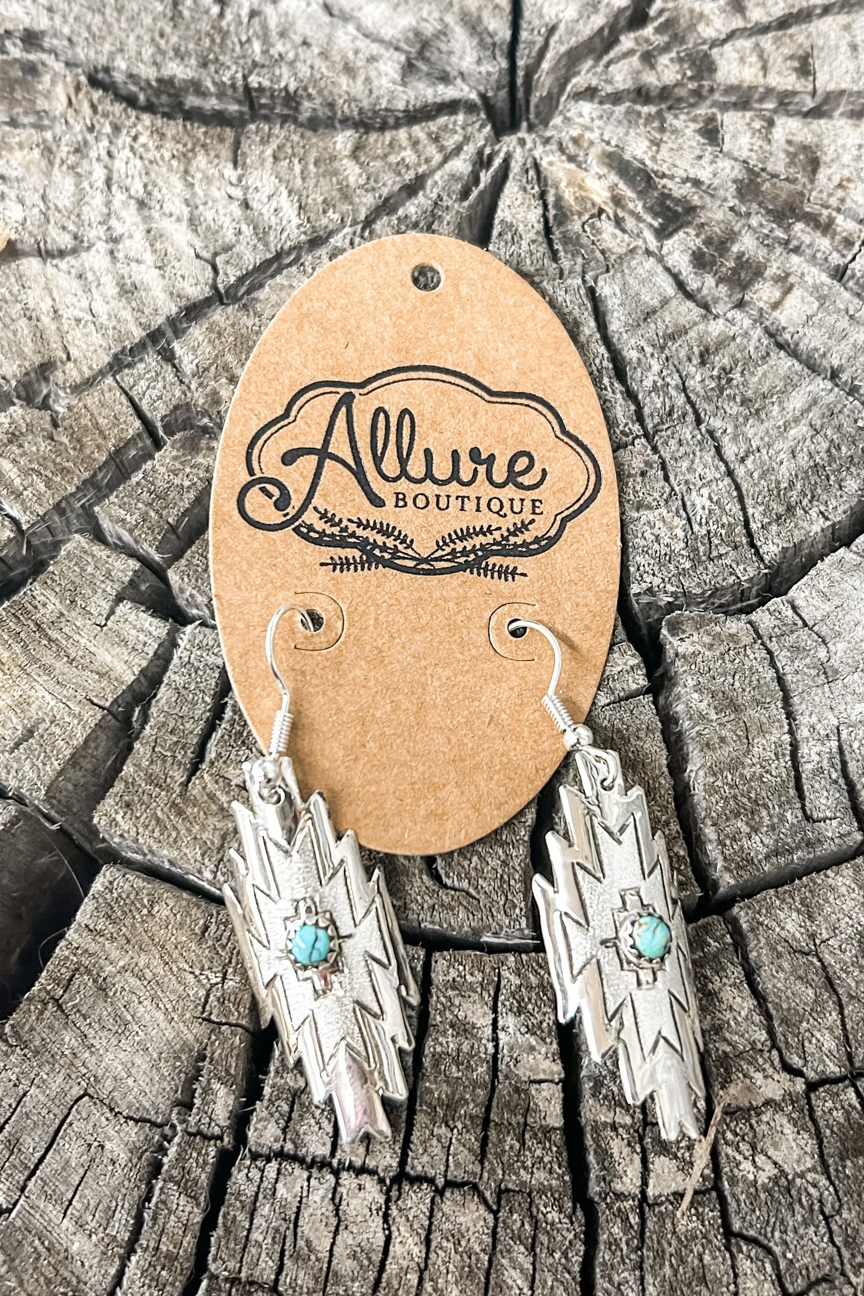 Turquoise Aztec Stamped Earrings