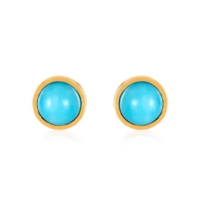 Turquoise Bezel Studs Earrings