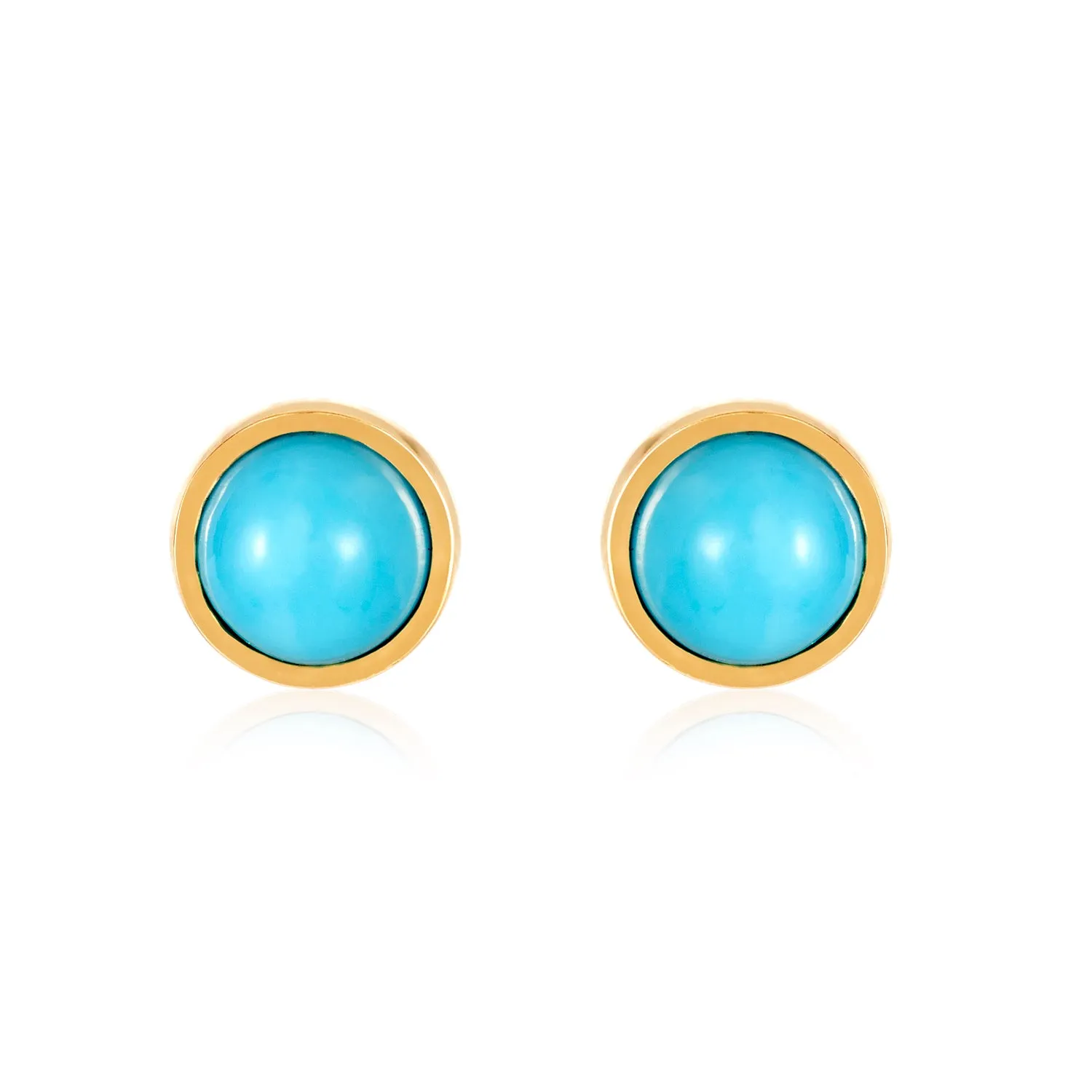Turquoise Bezel Studs Earrings