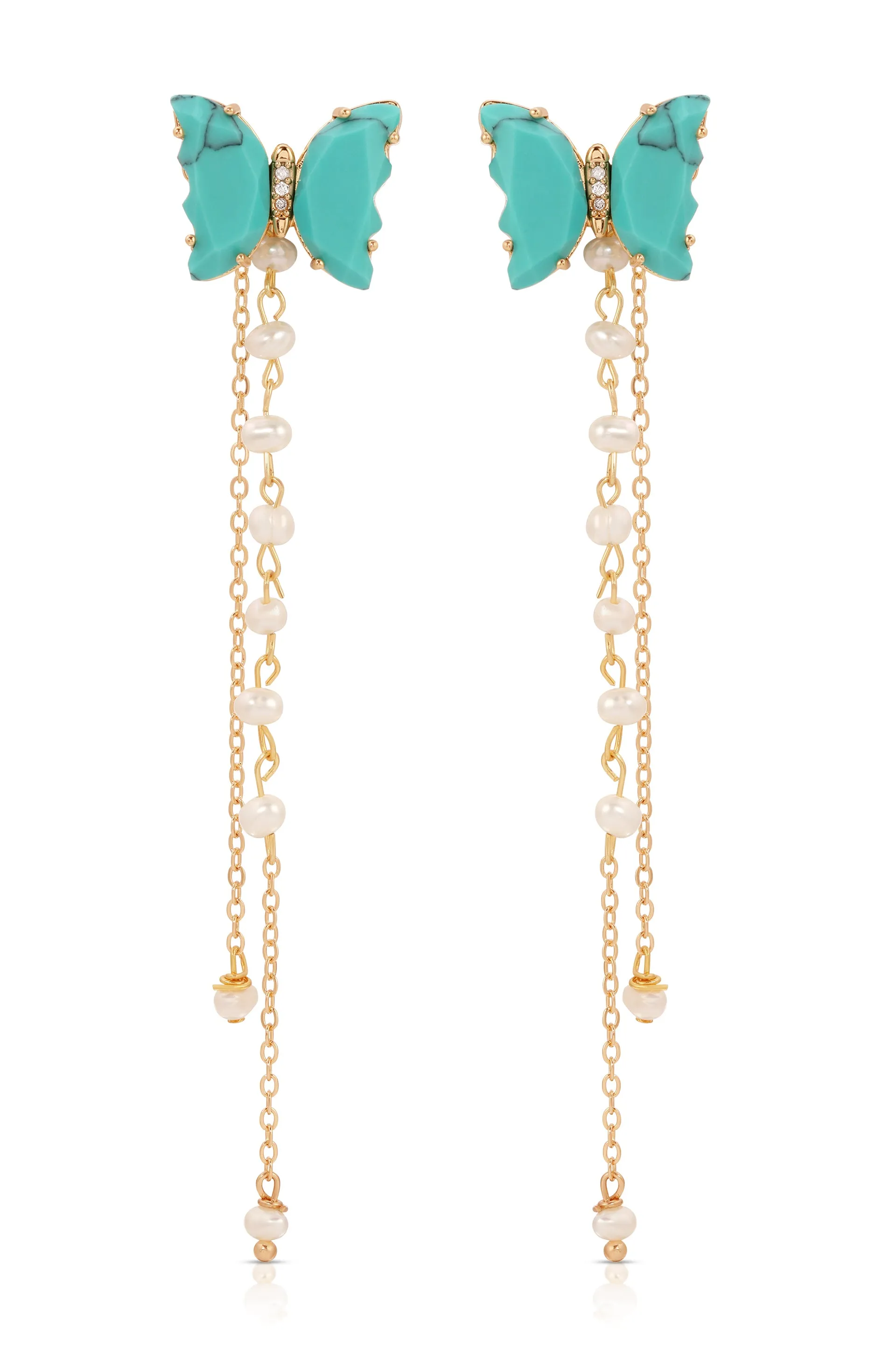 Turquoise Butterfly Dangle Earrings