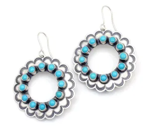 Turquoise Circle Earrings