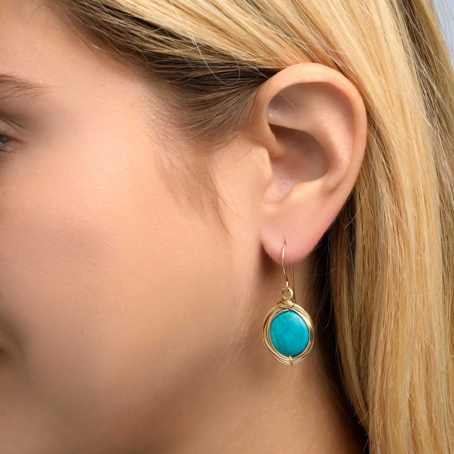 Turquoise Coin Earrings