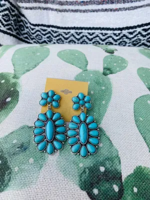 Turquoise Concho Earrings