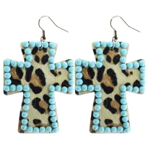 Turquoise Cross Earrings