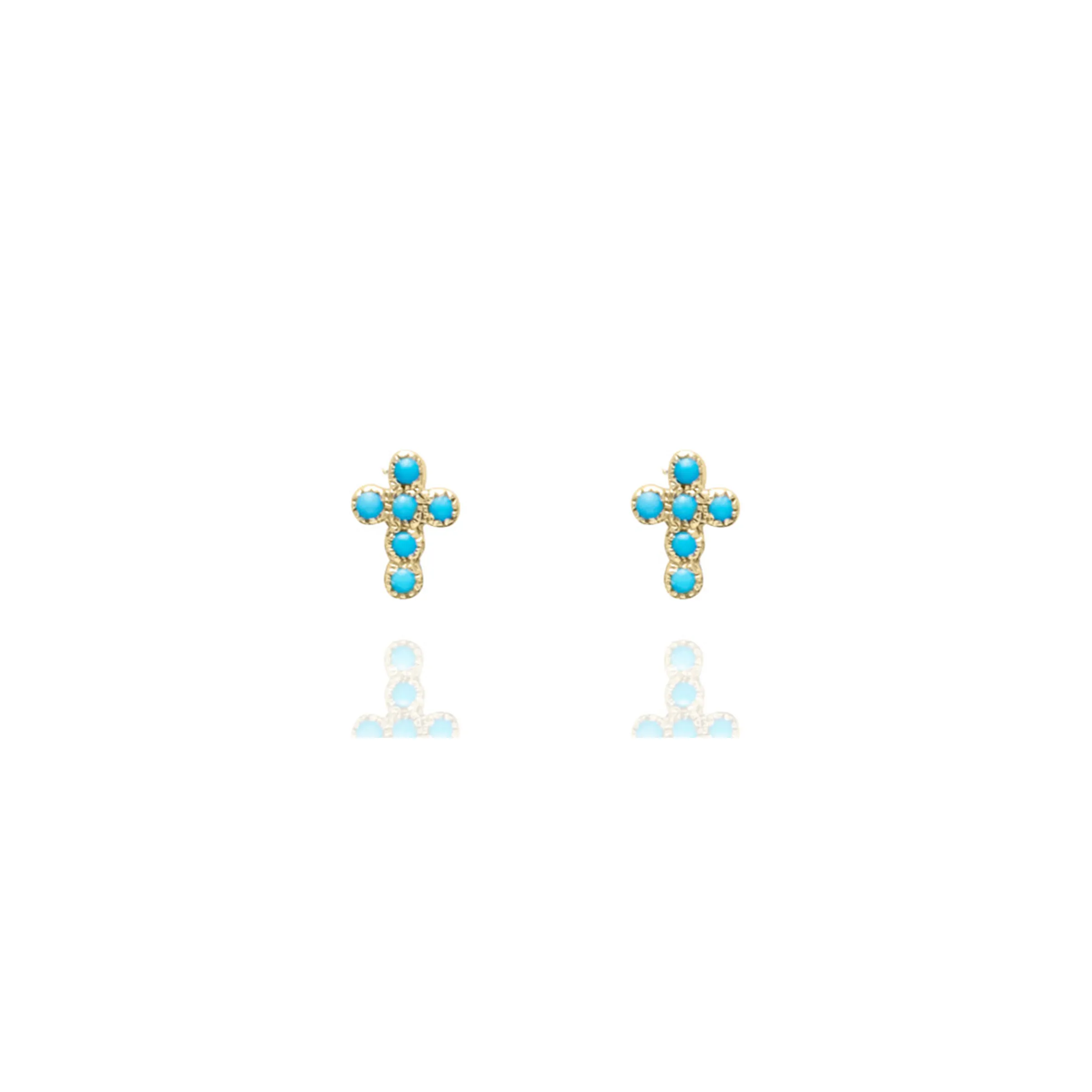Turquoise Cross Stud Earrings