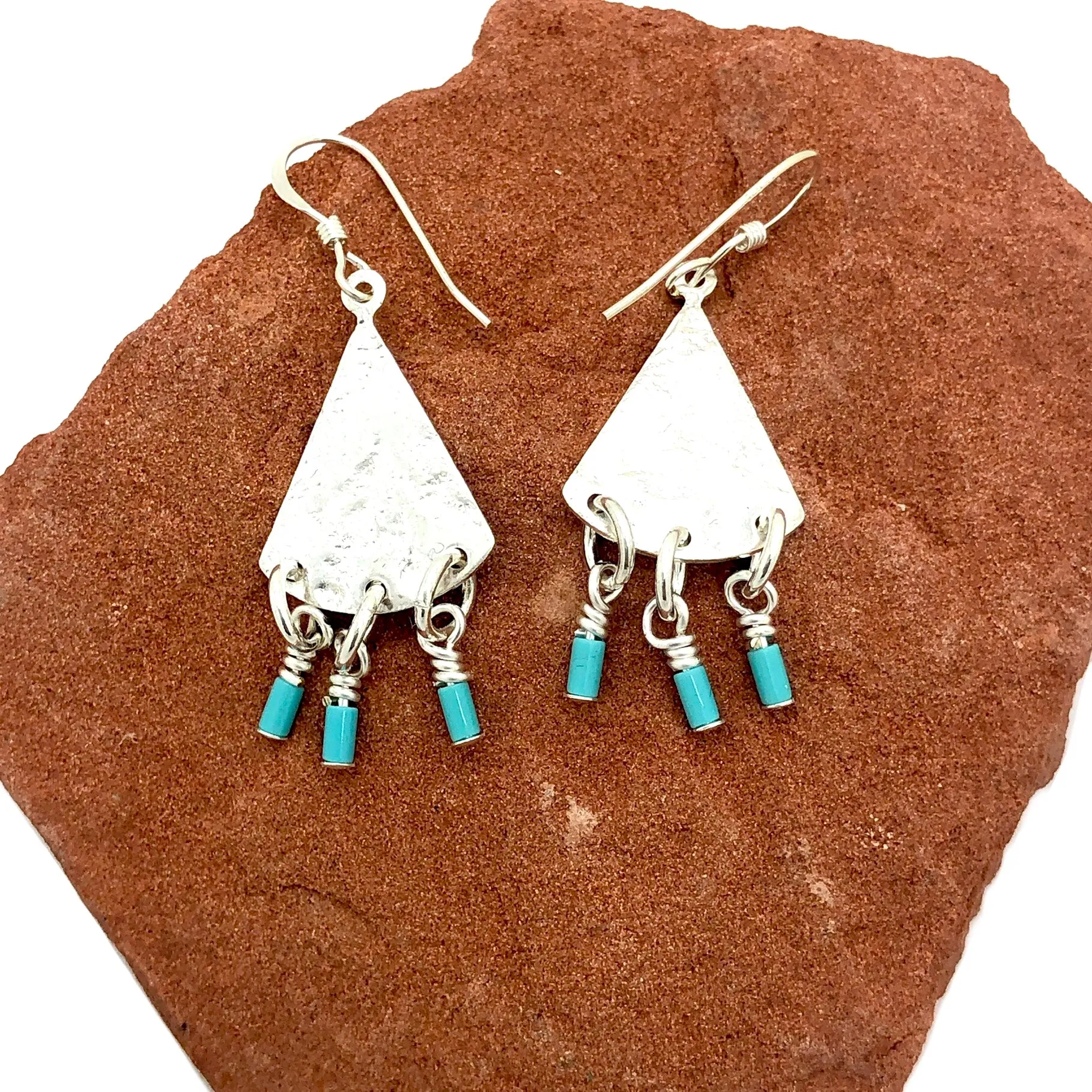 Turquoise Fan Earrings