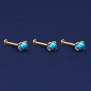 Turquoise Flatback Piercing