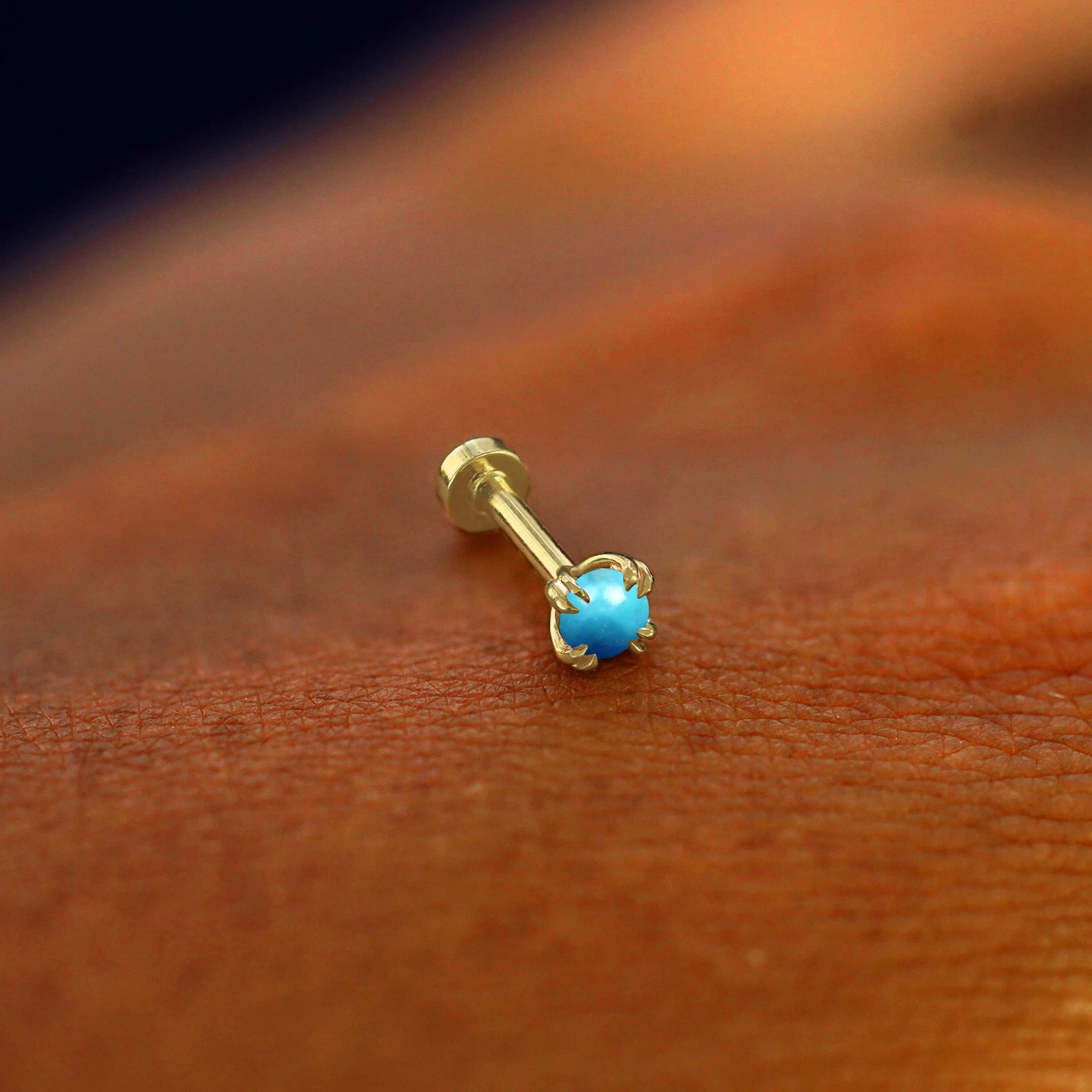 Turquoise Flatback Piercing