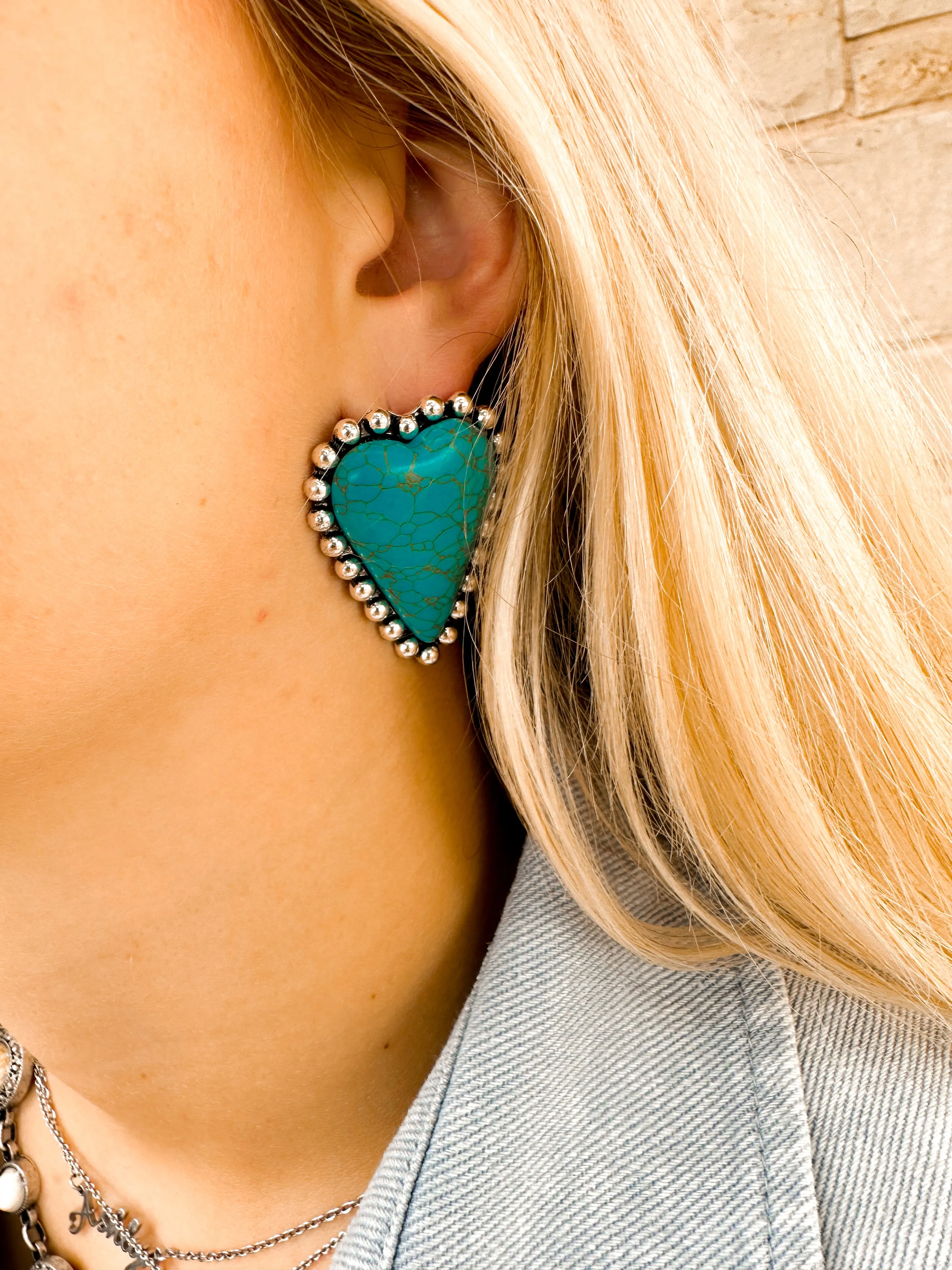 Turquoise Heart Earrings