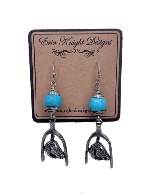 Turquoise Horse Earrings