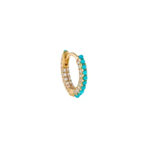 Turquoise Huggie Earring 14K