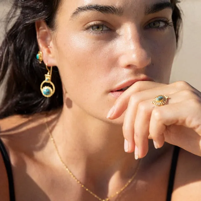 Turquoise Nephthys Gold Drops