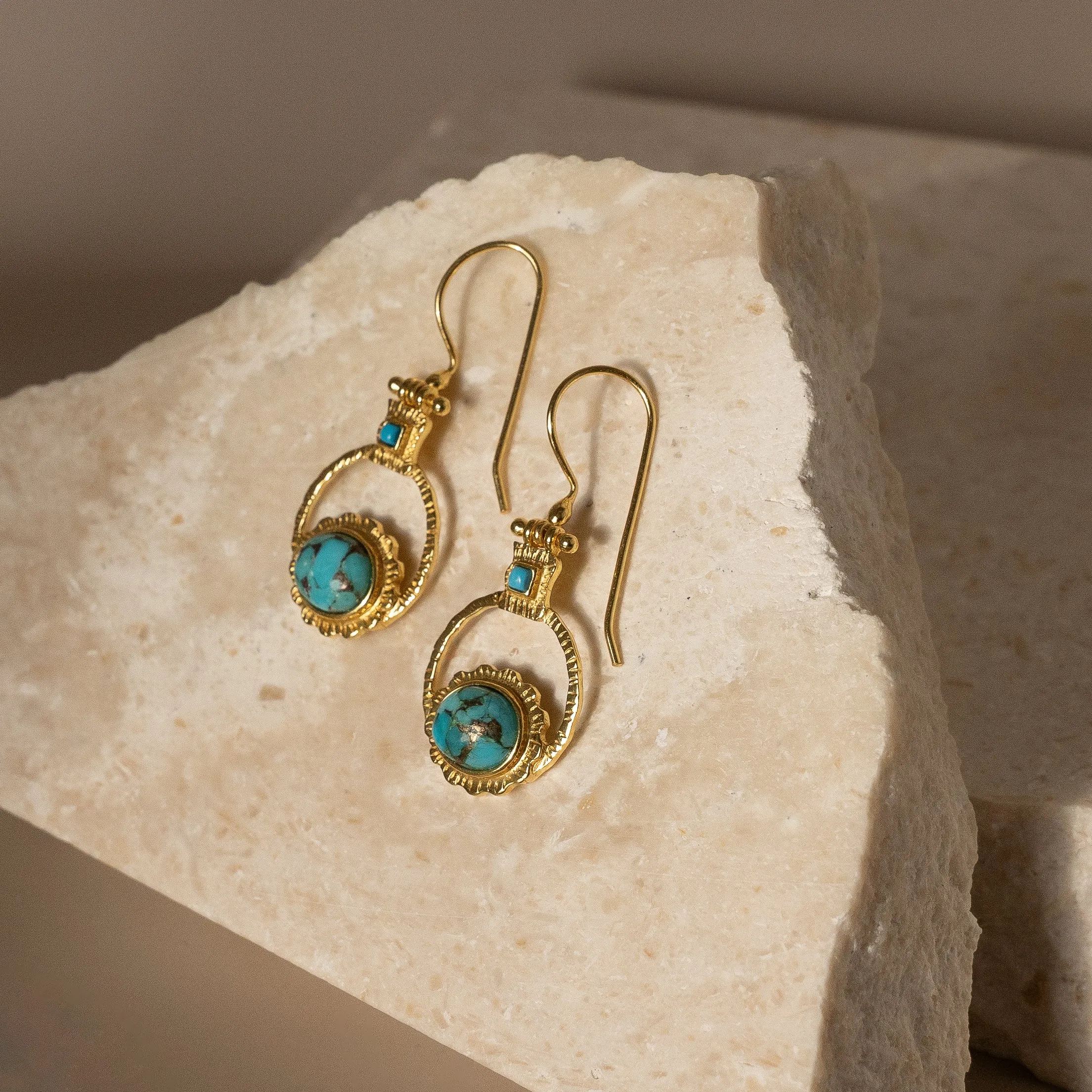 Turquoise Nephthys Gold Drops