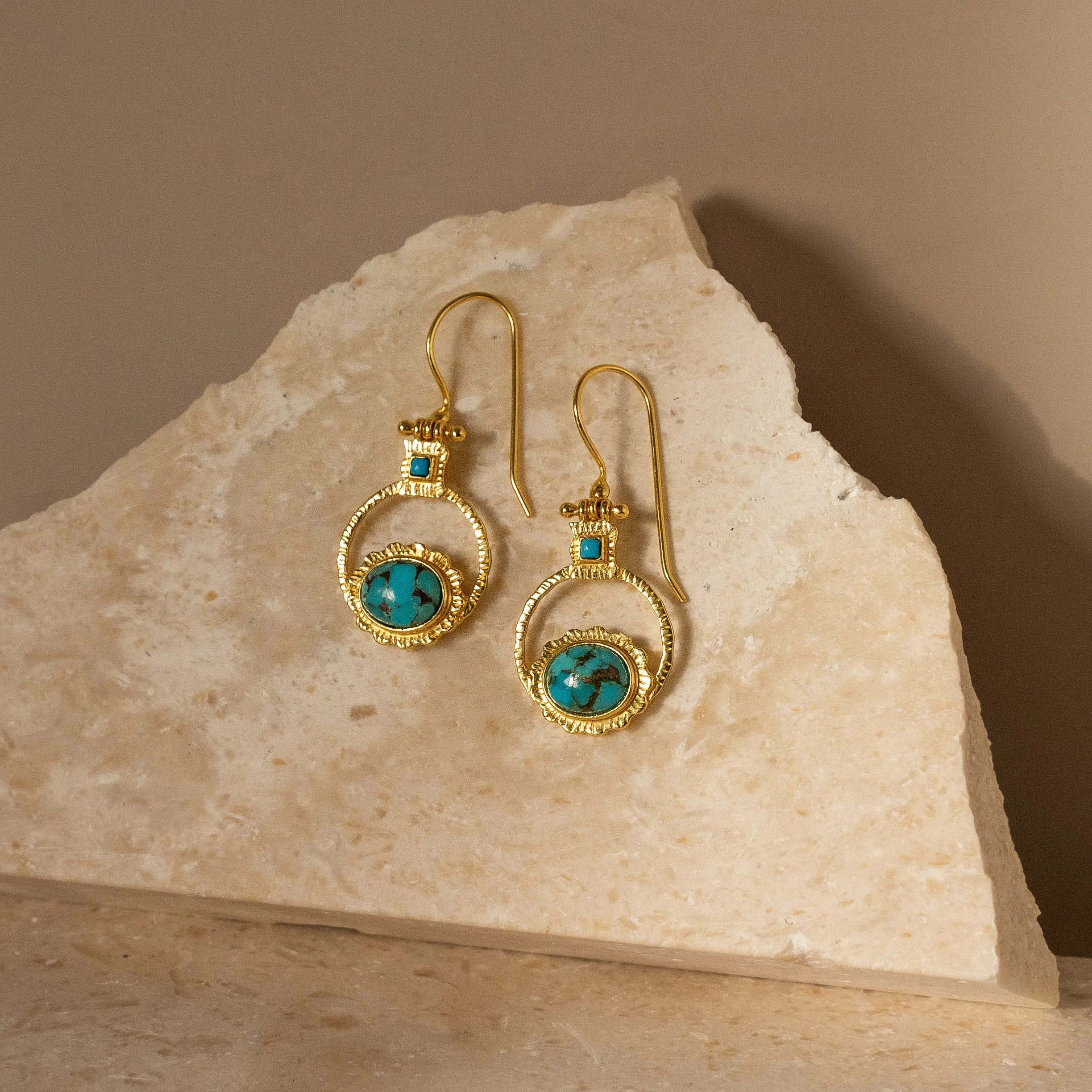 Turquoise Nephthys Gold Drops