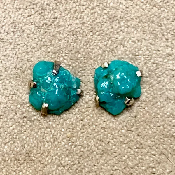 Turquoise Rough Post Earrings